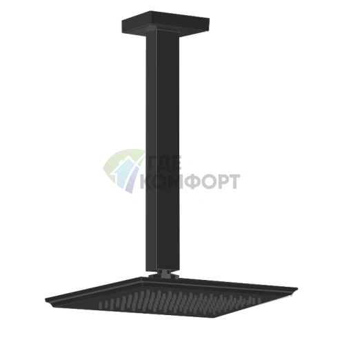 Верхний душ Gessi Eleganza: регулируемая высота 115–1865 мм, цвет черный металлик (46150#706) - фото 1