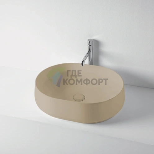 Раковина накладная KERASAN F10 56x44 см, цвет коричневый орех матовый (460581) - фото 1