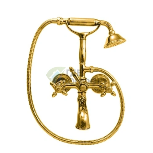 Золотой смеситель Nicolazzi Impero для ванны с функцией душ (1201GO36) - фото 1