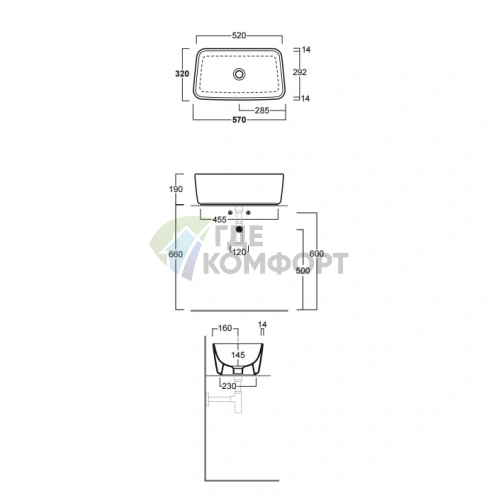 Раковина Simas Degrade 57 см белая - фото 2