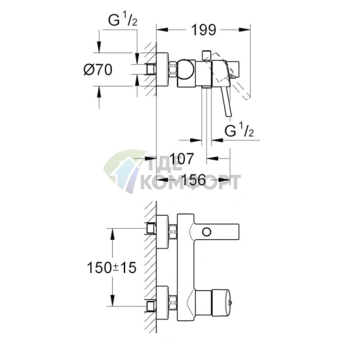 Комплект для ванной Grohe: смеситель Concetto 32211001 и душевая лейка Tempesta New 100 27597000 - фото 5