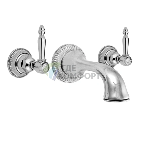 Настенный смеситель для раковины Nicolazzi Impero на 3 отверстия, хром (1277CR36L) - фото 1