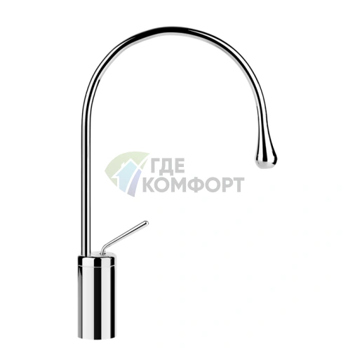 Смеситель для раковины Gessi Goccia высокий, на 1 отверстие, цвет шлифованный хром (33605#147) - фото 1