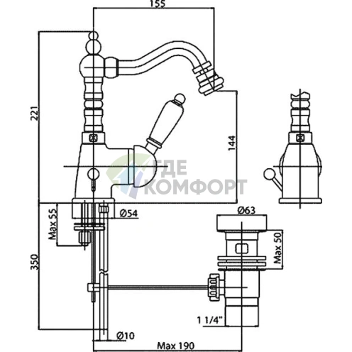 Смеситель для биде Cezares Elite - фото 2