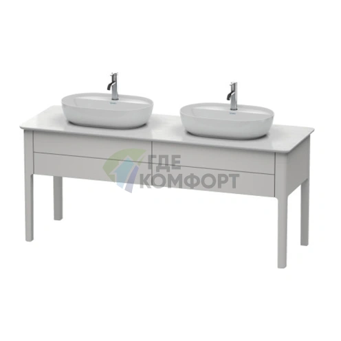 База напольная Duravit Luv для двух раковин с двумя выдвижными ящиками, 743x1788x570 мм, цвет скандинавский белый шелковисто-матовый (LU9562B3939) - фото 1