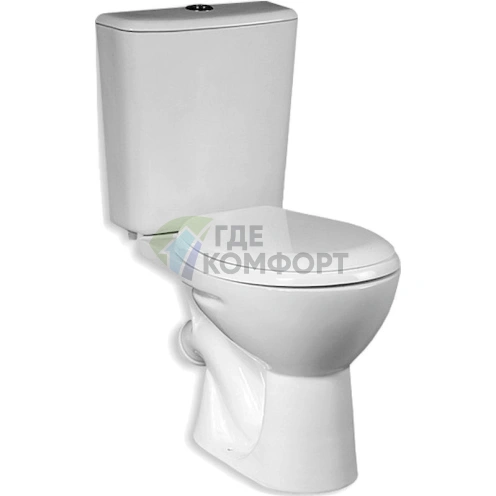 Элегантный унитаз-компакт Santeri Орион: Комфорт и стиль в белоснежном исполнении - фото 1