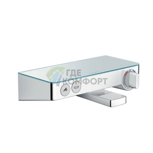 Термостат для ванны Hansgrohe Ecostat Select с полочкой из безопасного стекла, хром (13151000) - фото 1