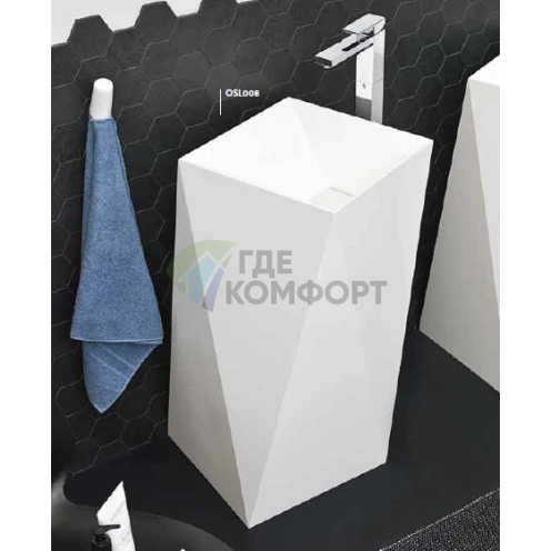 Напольная раковина Artceram SHARP 50×50×85 см: стильная отдельностоящая модель без отверстий - фото 1