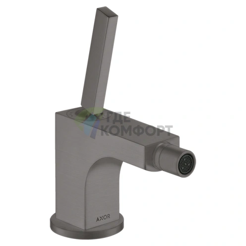 Смеситель для биде AXOR CITTERIO однорычажный на 1 отверстие с донным клапаном в шлифованном черном хроме (39210340) - фото 1