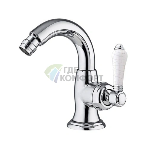 Смеситель для биде Nicolazzi P.m. Blanc A с донным клапаном и состаренной керамикой, хром (3455CR76AC) - фото 1