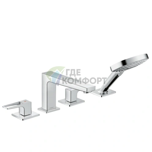 Смеситель Hansgrohe Metropol для ванны с ручным душем 3jet, хром (74552000) - фото 1