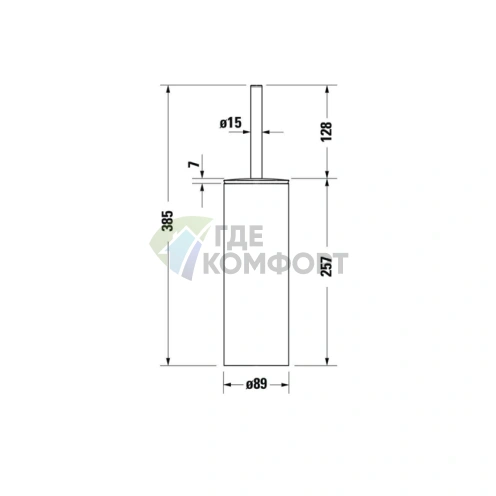 Ершик для унитаза напольный Duravit D-Code, хром (99281000) - фото 2