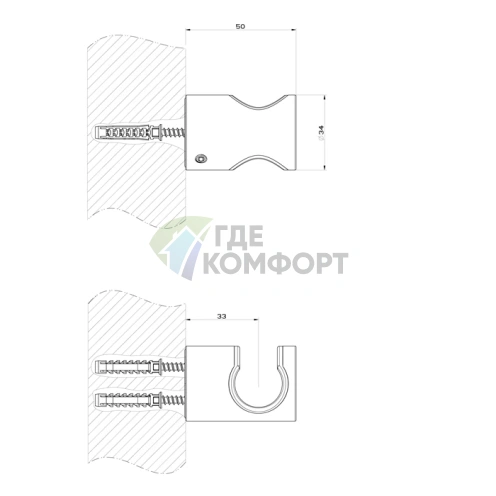 GESSI INCISO Настенный держатель для душевой лейки в золотом цвете (58157#246) - фото 2