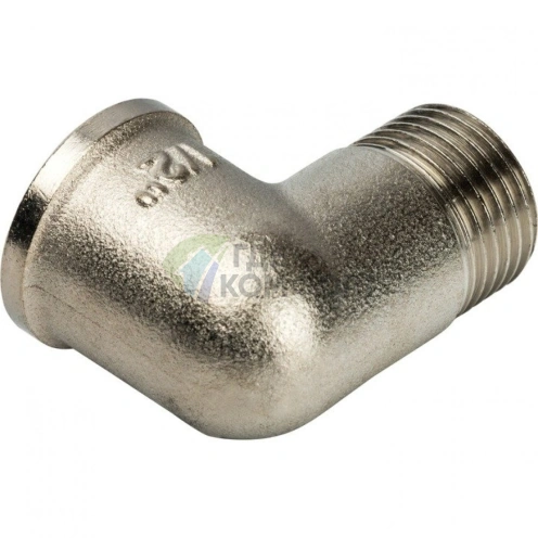 Угольник STOUT наружная/внутренняя резьба латунный НВ 1/2 никелированный - фото 2