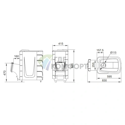 Печь Термофор Тунгуска 2011 Inox ДА ТО терракота фото 2