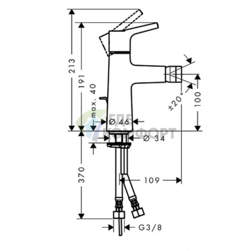 Смеситель для биде Hansgrohe Talis S с донным клапаном, хром (72200000) - фото 2