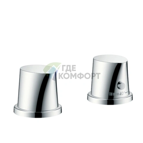 Термостатический смеситель AX Starck Organic для борта ванны (2 отверстия, 2 вида подачи, хром) (12422000) - фото 1