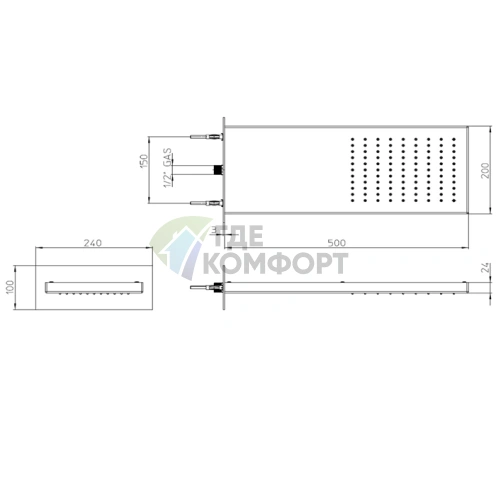 Душевая панель BOSSINI MANHATTAN однорежимная, хром (I00575.030) - фото 2