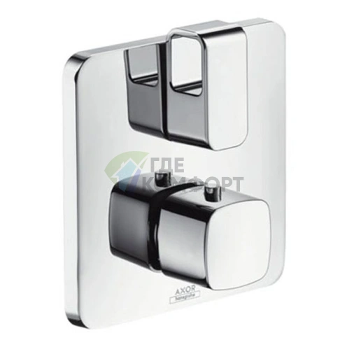 Термостат для ванны AX Urquiola встраиваемый с хромированной панелью и двумя выходами (11733000) - фото 1
