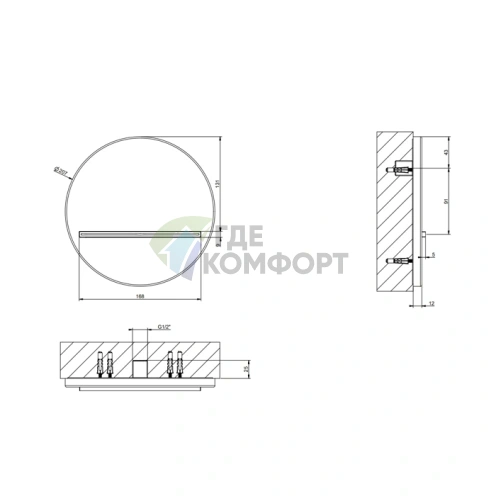GESSI VENTI20 Каскадный настенный излив 207 мм, матовый черный (65295#299) - фото 2