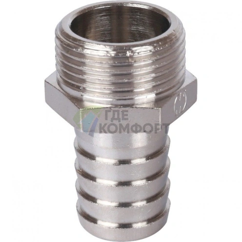 Штуцер НР 3/4x20, никелированный Stout - фото 1