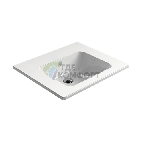 Подвесная раковина GSI Pura 60x50 см белая с переливом - фото 1