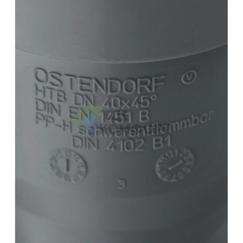 Отвод канализационный HTB 40 45° Ostendorf - фото 3