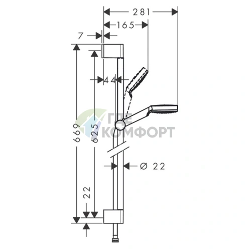 HG Crometta Vario Unica: Душевой набор с функцией EcoSmart (белый/хром) (26554400) - фото 2