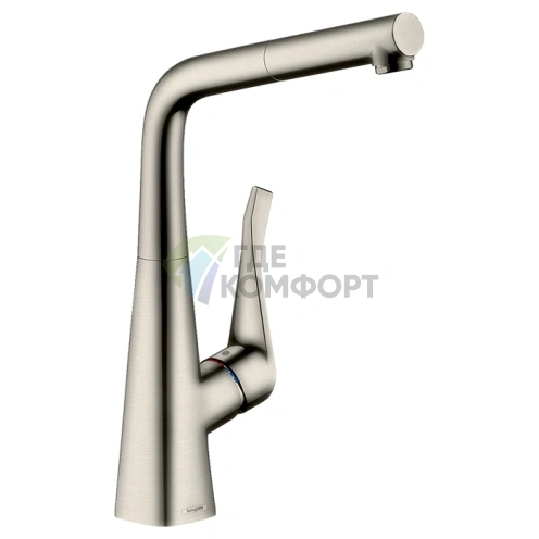 Многофункциональный кухонный смеситель Hansgrohe Metris M71 с вытяжным душем (73812800) - фото 1