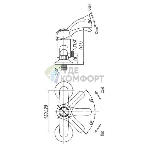 Смеситель для душа Cezares Lira LIRA-DM-01 - фото 3