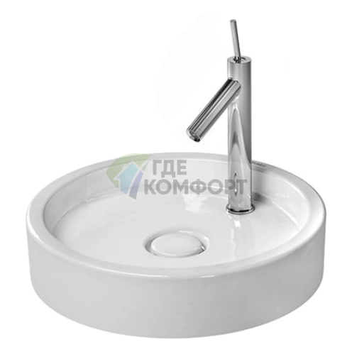 Накладная круглая раковина Duravit 470 мм без перелива, белая (386470027) - фото 1