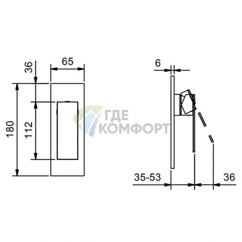 Встраиваемый смеситель для душа Fantini Mint на 1 источник, нержавеющая сталь (34 93 F863B) - фото 2