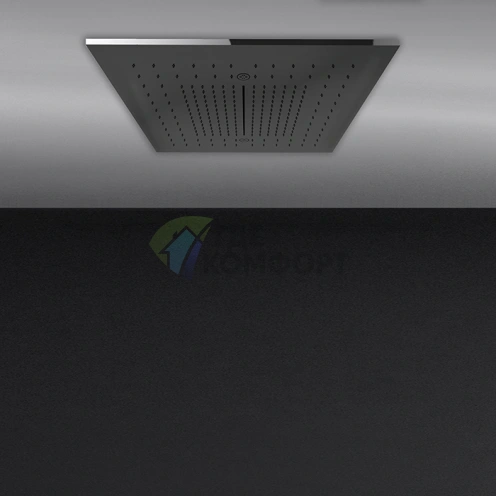 Встраиваемая душевая система Gessi Minimali 500x500: 3 режима — тропический ливень, водопад и распыление, цвет Mirror Steel (57907#238) - фото 1