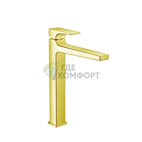 Смеситель для раковины Hansgrohe Metropol 260 золото: однорычажный, с донным клапаном (32512990) - фото 1