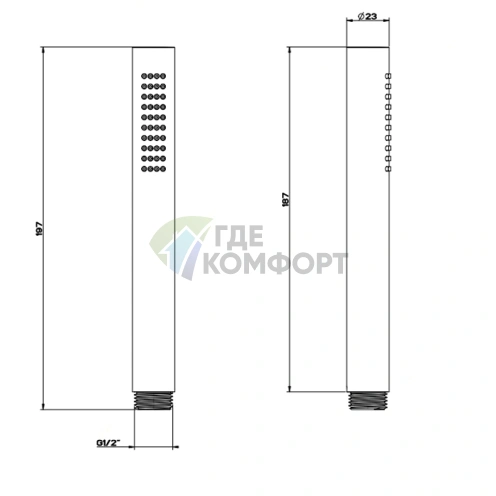 Душевая лейка GESSI 316 с анти-известковым покрытием, матовый хром (54054#239) - фото 2