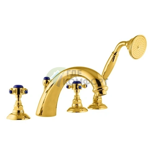 Смеситель для ванны Nicolazzi Le Pietre с ручным душем в золотом цвете (2104GO09) фото 1