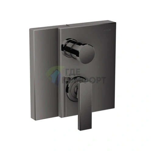 Встраиваемый смеситель для ванны с защитой от обратного потока, полированный черный (46450330) - фото 1