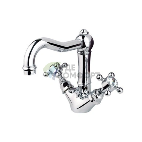 Смеситель для раковины Nicolazzi Half Dome Crystal с поворотным изливом, хром (1432CR93) - фото 1