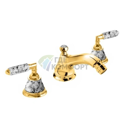 Смеситель для биде Nicolazzi Teide Granito на 3 отверстия, золото (1915GO06G) - фото 1