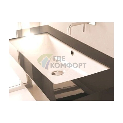 Встраиваемая раковина KERASAN Slim 900 мм белого цвета (023001) - фото 2