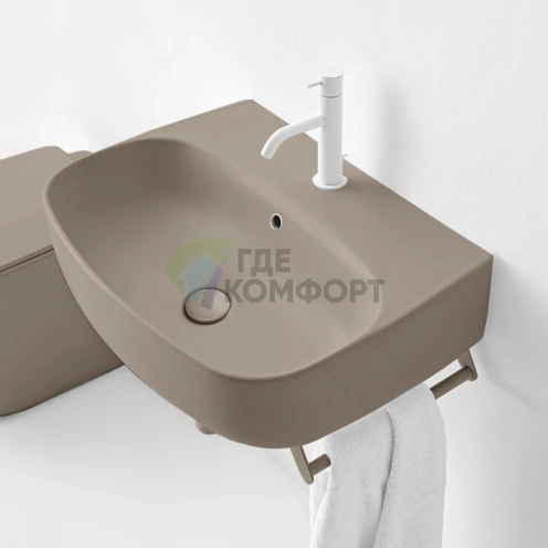 Подвесная раковина Kerasan Nolita 70x45 см, цвет коричневый орех (534281*1) - фото 2