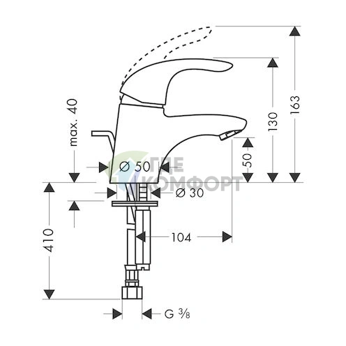 Смеситель Hansgrohe Focus E для раковины — артикул 31700000 - фото 6