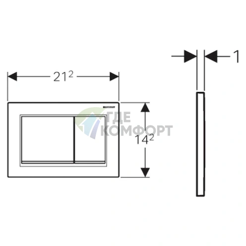 Кнопка смыва Geberit Omega 30: выбор отделки хром, матовый хром или глянцевый хром (115.080.KN.1) - фото 2