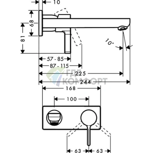 Стильный смеситель Hansgrohe Metris для раковины - фото 2