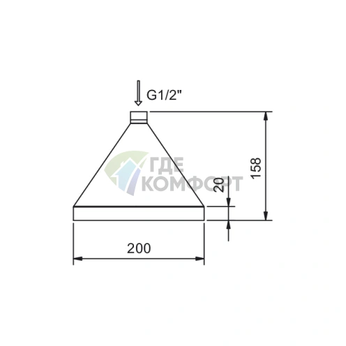 Верхний душ Fantini Fontane Bianche D200 мм, цвет Matt Gun Metal PVD (47 P5 8106) - фото 2