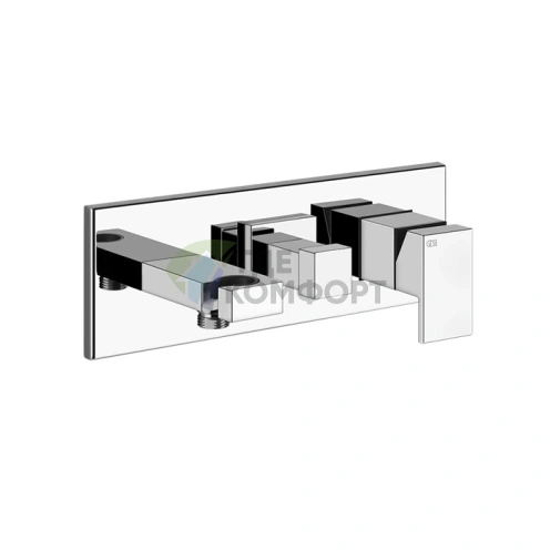 Встраиваемый смеситель Gessi Rettangolo с изливом и переключателем PULL, хром (44911#031) - фото 1
