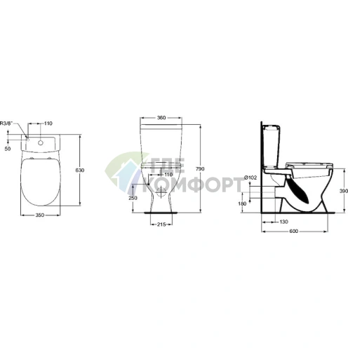 Компакт-унитаз Ideal Standard Eurovit Plus V337001 - фото 2
