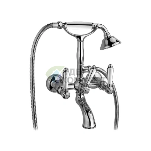 Смеситель для ванны Nicolazzi El Capitan настенный с ручным душем и двумя ручками, хром (1401CR69) - фото 1
