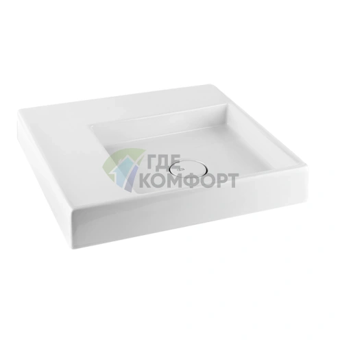 Подвесная раковина Gessi Rettangolo 45x45 см белая с донным клапаном - фото 1