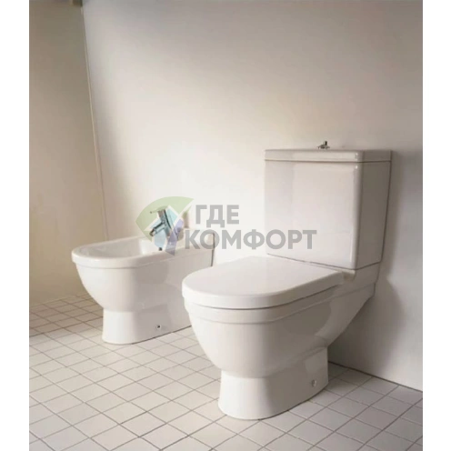 Унитаз-компакт подвесной Duravit Starck 3: Элегантный дизайн и компактность (126090000) - фото 3